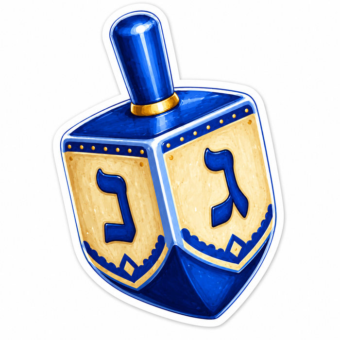 Hanukkah Dreidel, DBJ-W-0069, 12in Sign For Wreath, Wood Wreath Sign