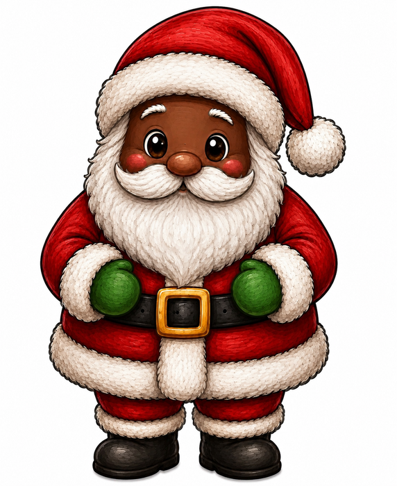 Black Santa Chunky Knit, DBJ-W-0081, 12in Sign For Wreath, Wood Wreath Sign