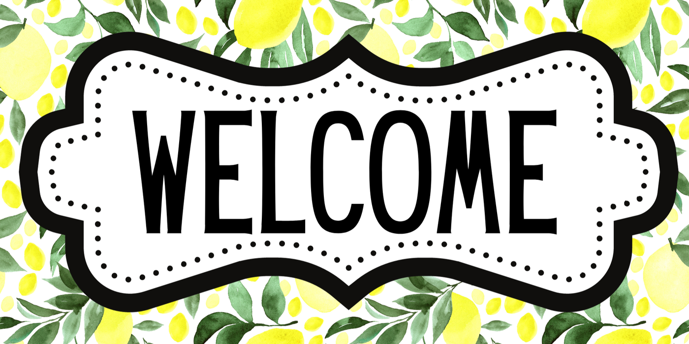 Welcome Lemon Sign, DCO-00729-1, Sign For Wreath, 6x12 wood Sign