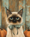 Cat Sign, Fall Sign, DCO-01726, Sign For Wreath, 8x10" Metal Sign - DecoExchange®