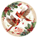 Christmas Cardinals, DCO-102645, Sign For Wreath, 10" Metal Sign - DecoExchange®
