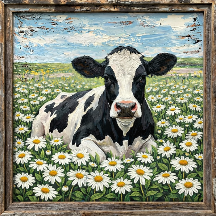 Cow Sign, Animal Sign, DCO-102944, Sign For Wreath, 10" Metal Sign