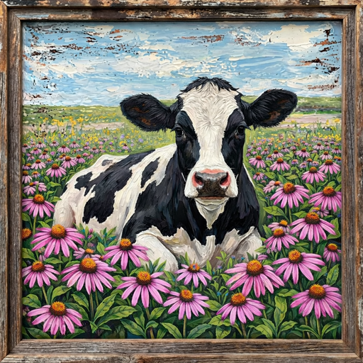 Cow Sign, Animal Sign, DCO-102945, Sign For Wreath, 10" Metal Sign