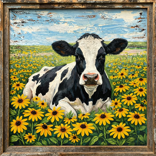 Cow Sign, Animal Sign, DCO-102946, Sign For Wreath, 10" Metal Sign