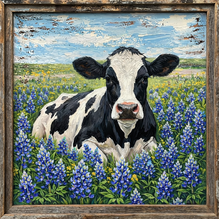 Cow Sign, Animal Sign, DCO-102947, Sign For Wreath, 10" Metal Sign