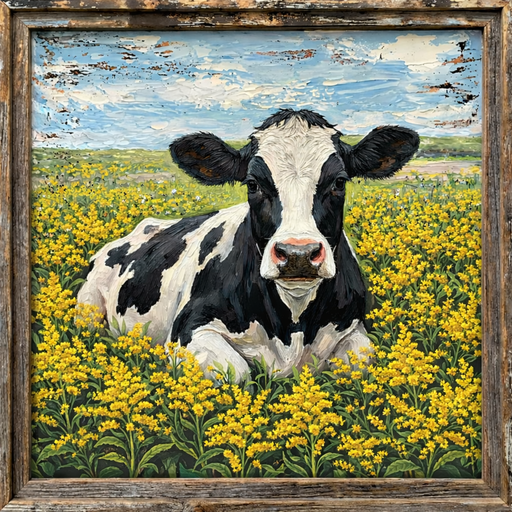 Cow Sign, Animal Sign, DCO-102948, Sign For Wreath, 10" Metal Sign