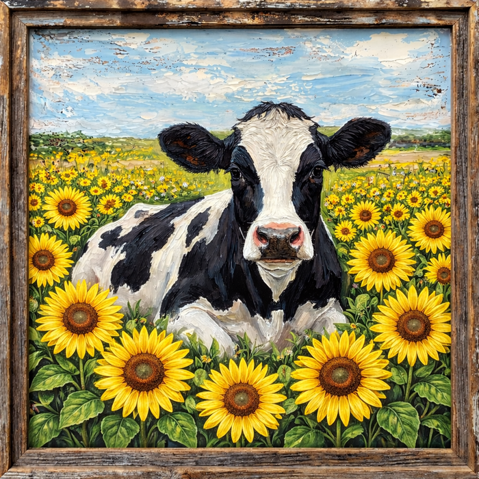 Cow Sign, Animal Sign, DCO-102954, Sign For Wreath, 10" Metal Sign