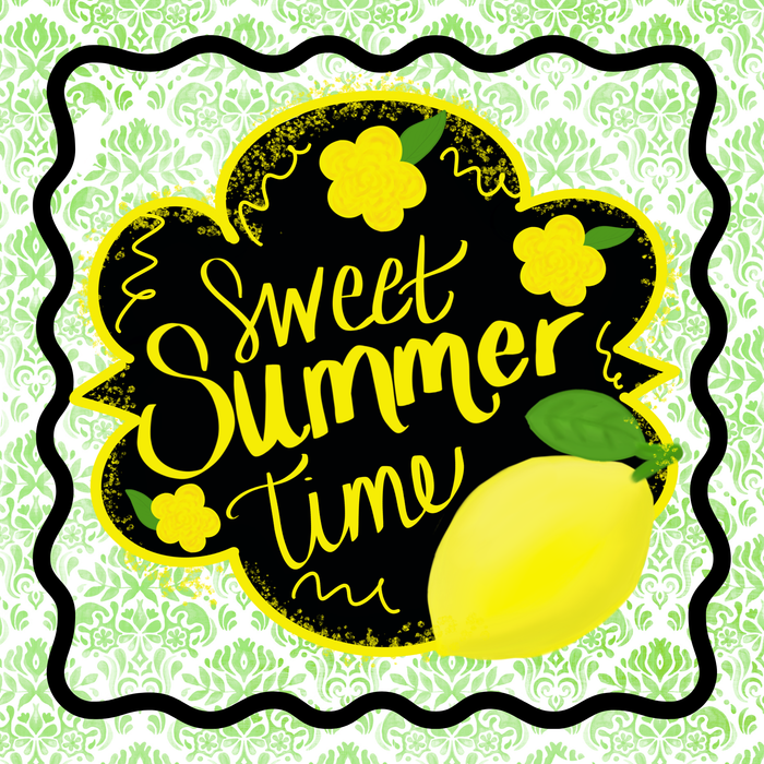 Summer Sign, Lemon Sign, DCO-102981, Sign For Wreath, 10" Metal Sign