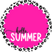Summer Sign, Hello Sign, DCO-102989-DH, Sign For Door, 18" Door Hanger