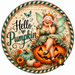 Hello Pumpkin, Fairy Sign, Halloween Sign, DCO-103003-DH, Sign For Wreath, 18" Door Hanger