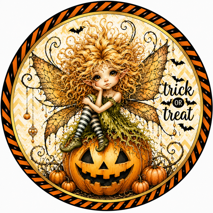 Fairy Sign, Halloween Sign, DCO-103005-DH, Sign For Wreath, 18" Door Hanger