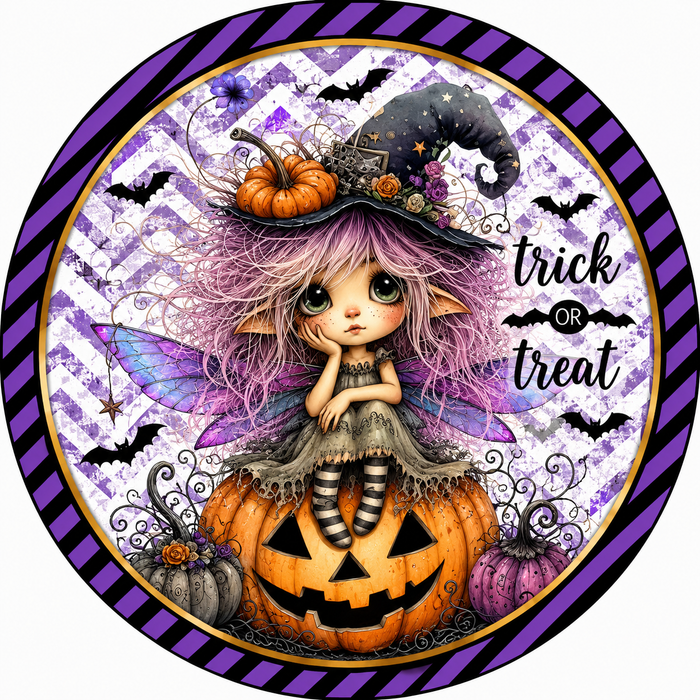 Fairy Sign, Halloween Sign, DCO-103006-DH, Sign For Wreath, 18" Door Hanger