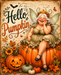 Hello Pumpkin, Fairy Sign, Halloween Sign, DCO-103007, Sign For Wreath, 8x10" Metal Sign