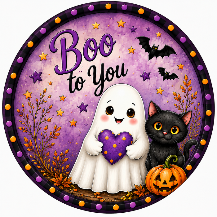 Boo To You, Halloween Sign, DCO-103010-DH, Sign For Wreath, 18" Door Hanger