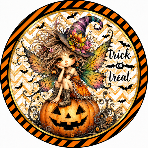 Fairy Sign, Halloween Sign, DCO-103012-DH, Sign For Wreath, 18" Door Hanger
