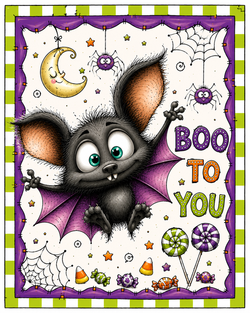 Boo To You, Bat Sign, Halloween Sign, DCO-103022, Sign For Wreath, 8x10" Metal Sign