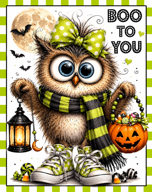 Boo To You, Owl Sign, Halloween Sign, DCO-103023, Sign For Wreath, 8x10" Metal Sign