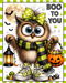 Boo To You, Owl Sign, Halloween Sign, DCO-103023, Sign For Wreath, 8x10" Metal Sign