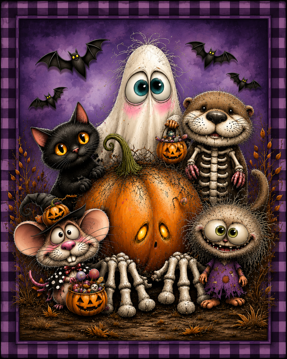 Halloween Sign, Halloween Animals, DCO-103029, Sign For Wreath, 8x10" Metal Sign