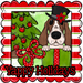 Basset Hound Wreath Sign, Yappy Holidays Dog Sign, 22" door hanger, DCO-W-00167-DH