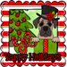 Mastiff Wreath Sign, Yappy Holidays Dog Sign, 12in Wreath Sign, DCO-W-00169