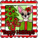 Chihuhua Wreath Sign, Yappy Holidays Dog Sign, 22" door hanger, DCO-W-00173-DH