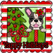 French Bulldog Wreath Sign, Yappy Holidays Dog Sign, 12in Wreath Sign, DCO-W-00177