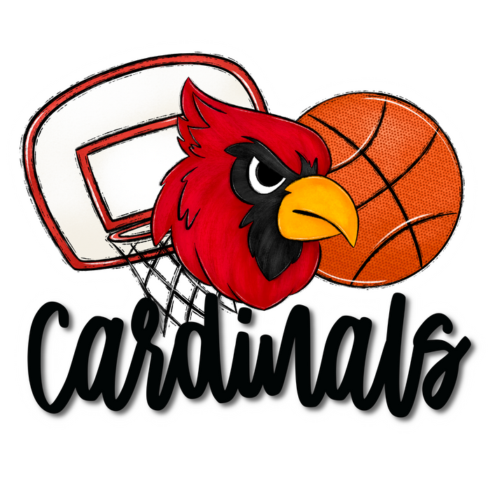 Cardinal Door Hanger, Sports Door Hanger, wood sign, DCO-W-01184-DH, 22" Door Hanger