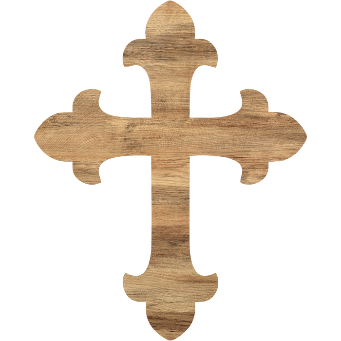 Cross Door Hanger, Religious Sign, DCO-W-1219-DH, 22in Wood Door Hanger, Has Bow Holes - DecoExchange®