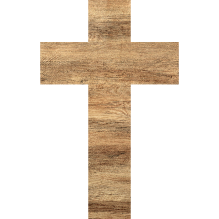Cross Door Hanger, Religious Sign, DCO-W-1220-DH, 22in Wood Door Hanger, Has Bow Holes - DecoExchange®