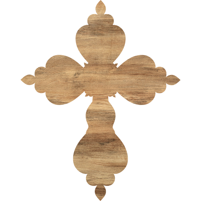 Cross Door Hanger, Religious Sign, DCO-W-1223-DH, 22in Wood Door Hanger, Has Bow Holes - DecoExchange®