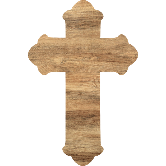 Cross Door Hanger, Religious Sign, DCO-W-1225-DH, 22in Wood Door Hanger, Has Bow Holes - DecoExchange®