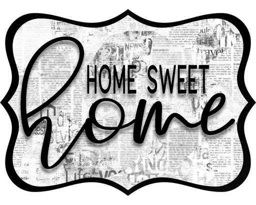 Home Sweet Home Sign, DCO-W-1332, Sign For Wreath, 14in Wreath Sign