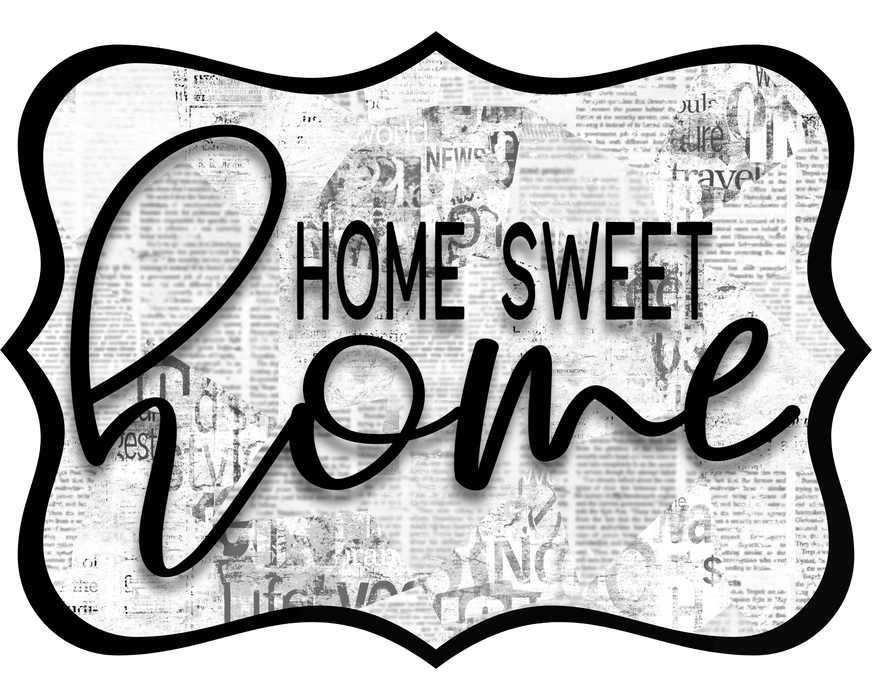 Home Sweet Home Sign, DCO-W-1332, Sign For Wreath, 14in Wreath Sign