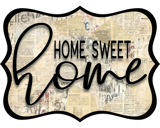 Home Sweet Home Sign, DCO-W-1333, Sign For Wreath, 14in Wreath Sign