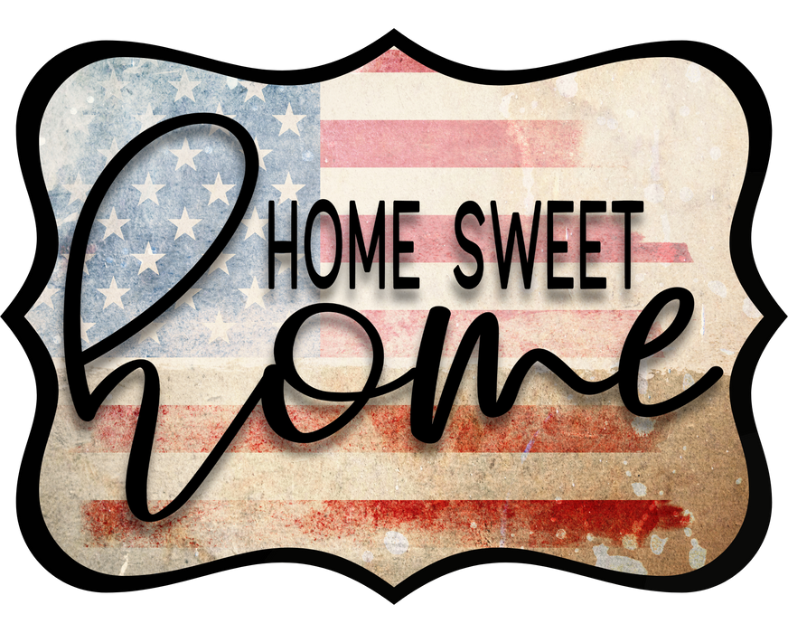 Home Sweet Home Sign, DCO-W-1337, Sign For Wreath, 14in Wreath Sign