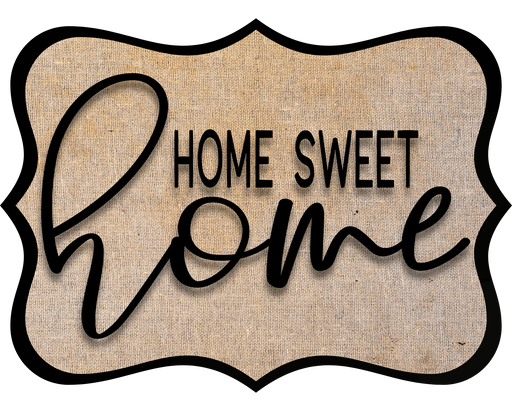 Home Sweet Home Sign, DCO-W-1338, Sign For Wreath, 14in Wreath Sign