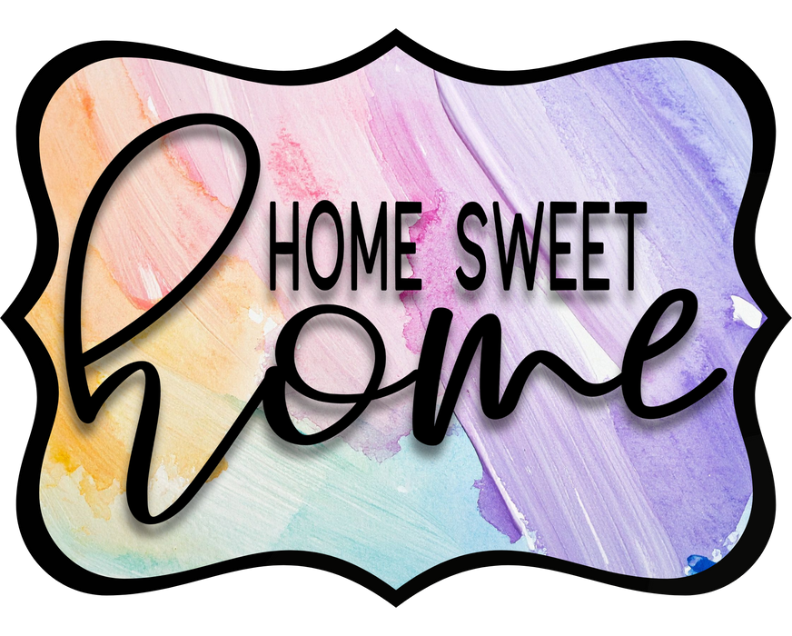 Home Sweet Home Sign, DCO-W-1341, Sign For Wreath, 14in Wreath Sign
