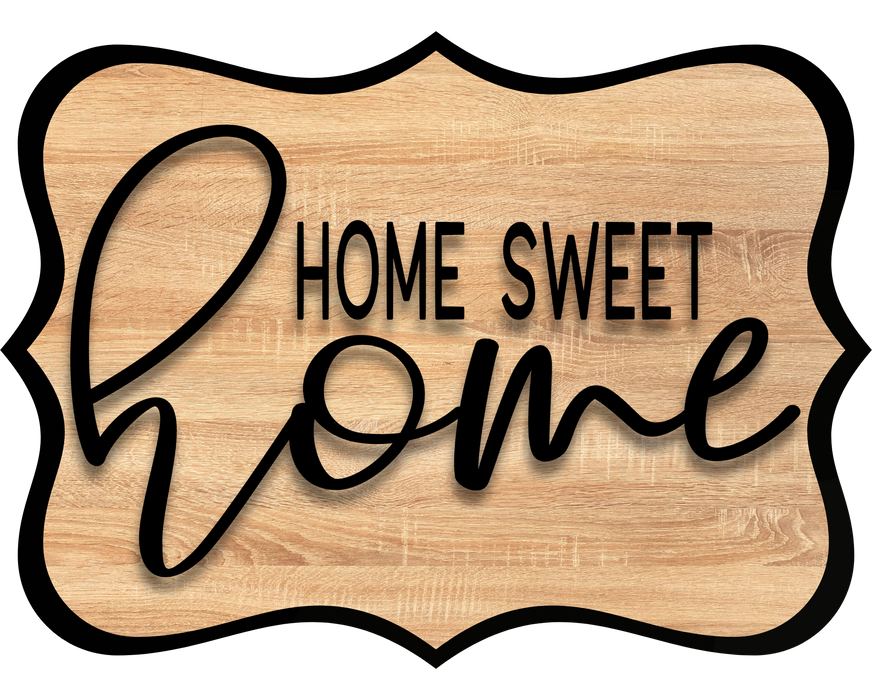Home Sweet Home Sign, DCO-W-1342, Sign For Wreath, 14in Wreath Sign