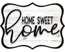 Home Sweet Home Sign, DCO-W-1343, Sign For Wreath, 14in Wreath Sign