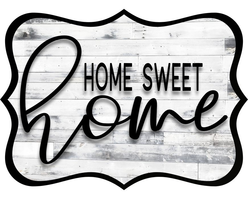 Home Sweet Home Sign, DCO-W-1344, Sign For Wreath, 14in Wreath Sign