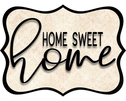 Home Sweet Home Sign, DCO-W-1345, Sign For Wreath, 14in Wreath Sign