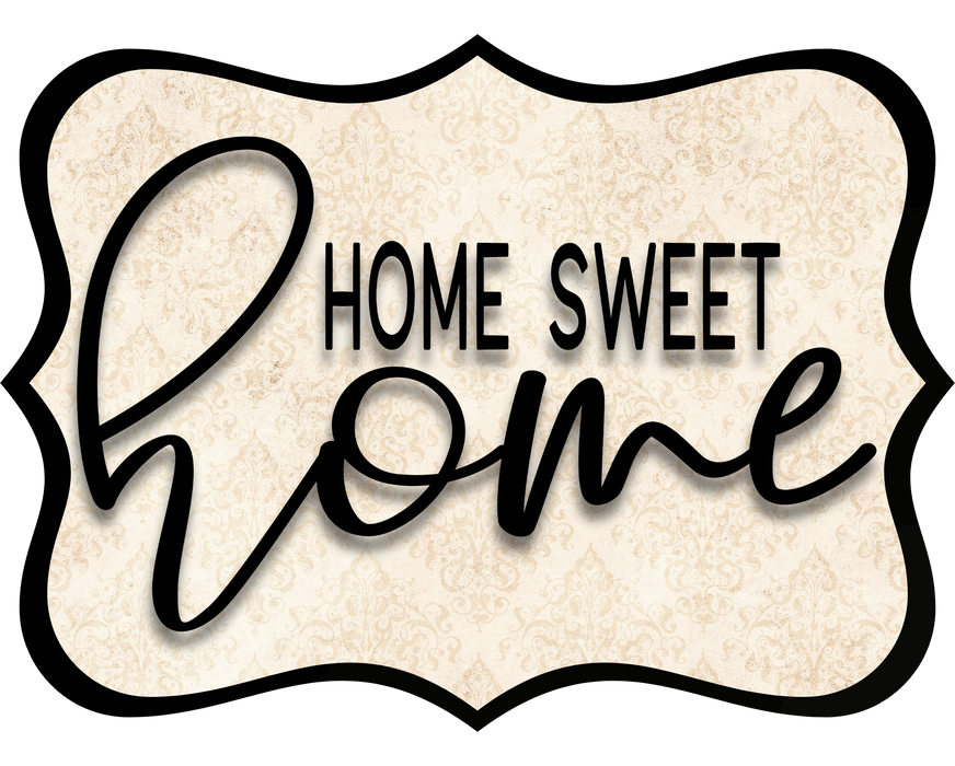 Home Sweet Home Sign, DCO-W-1345, Sign For Wreath, 14in Wreath Sign
