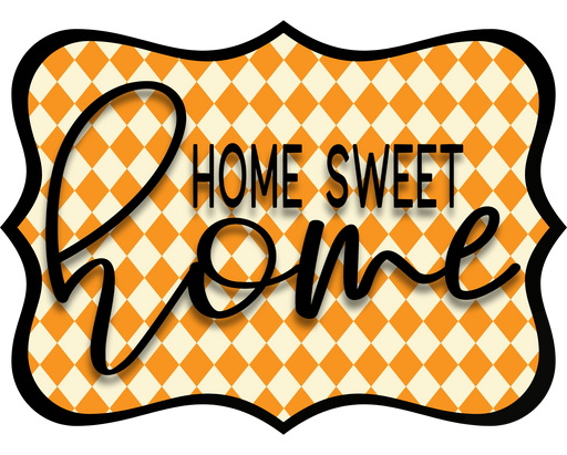Home Sweet Home Sign, DCO-W-1346, Sign For Wreath, 14in Wreath Sign