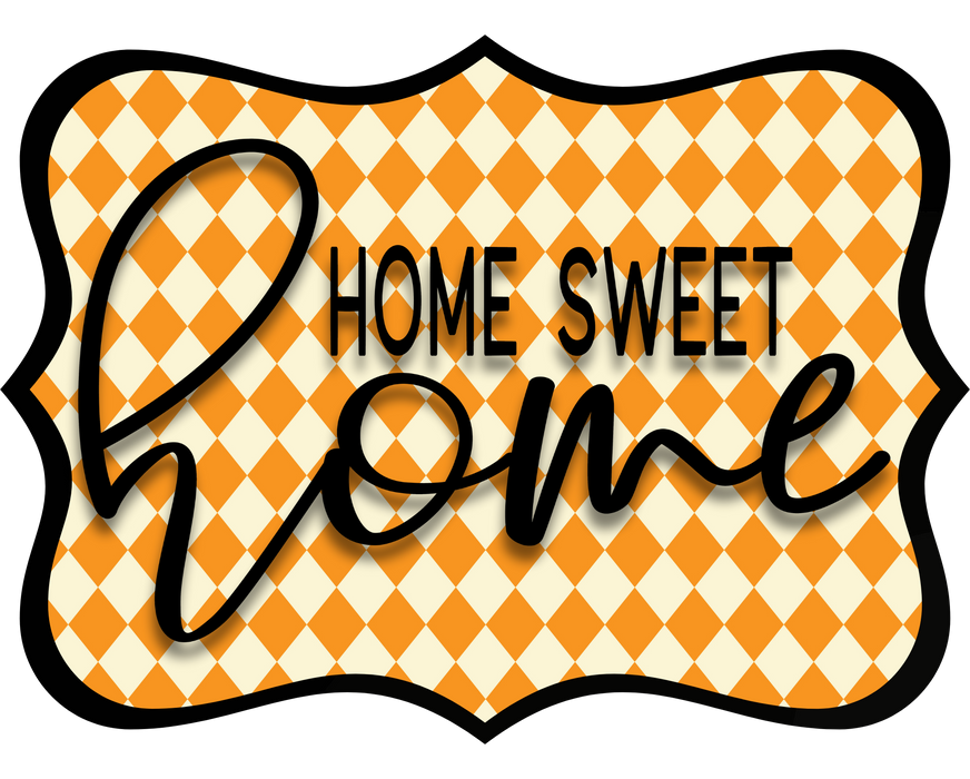 Home Sweet Home Sign, DCO-W-1346, Sign For Wreath, 14in Wreath Sign