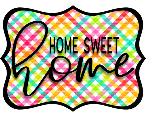 Home Sweet Home Sign, DCO-W-1347, Sign For Wreath, 14in Wreath Sign