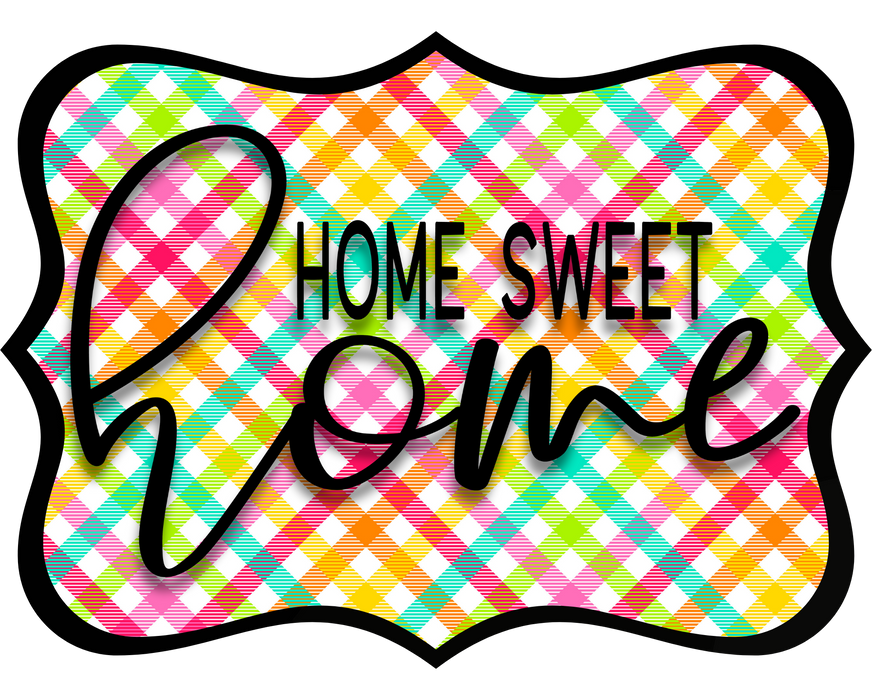 Home Sweet Home Sign, DCO-W-1347, Sign For Wreath, 14in Wreath Sign