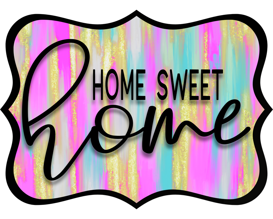 Home Sweet Home Sign, DCO-W-1351, Sign For Wreath, 14in Wreath Sign