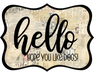 Hello Hope You Like Dogs Sign, DCO-W-1354, Sign For Wreath, 14in Wreath Sign