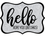Hello Hope You Like Dogs Sign, DCO-W-1357, Sign For Wreath, 14in Wreath Sign
